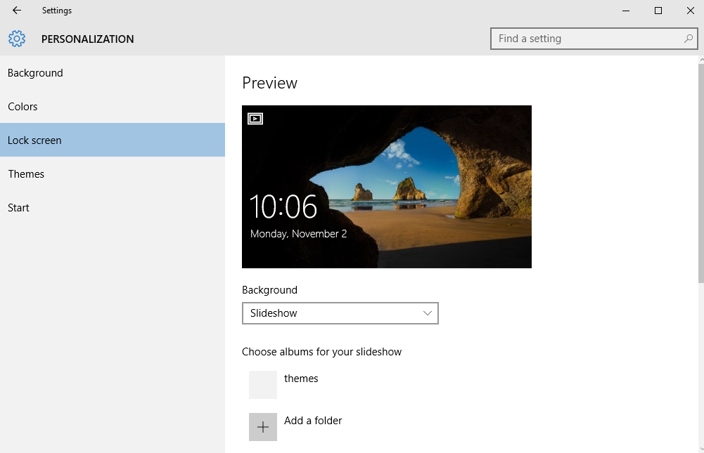 Windows 10 lock screen slideshow speed